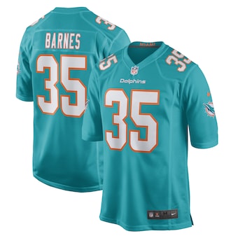 mens nike kalon barnes aqua miami dolphins game player jerse